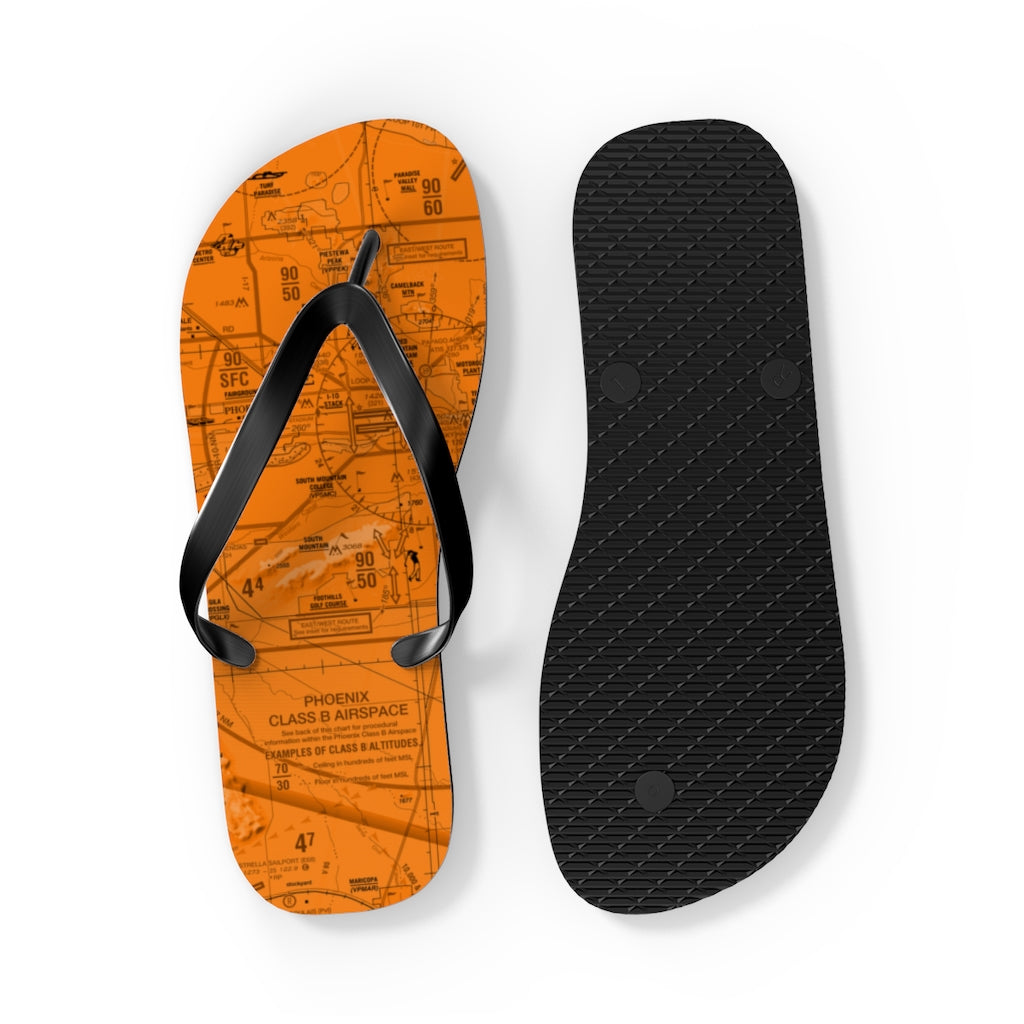 Aeronautical Chart Flip-Flops (PHX/orange)