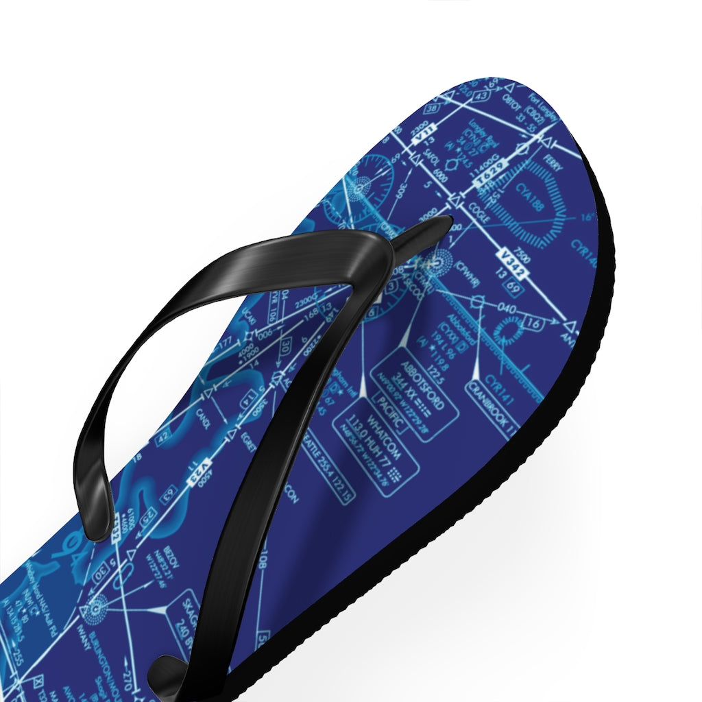 Aeronautical Chart Flip-Flops (ELUS1/blue)