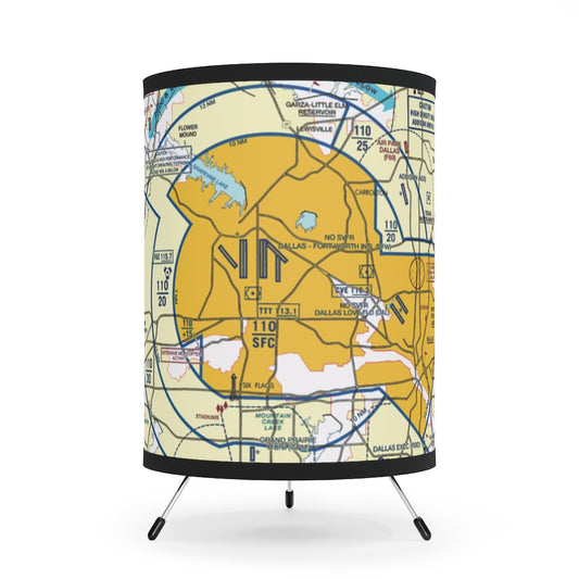 Dallas - Ft. Worth Flyway Chart - Tripod Lamp