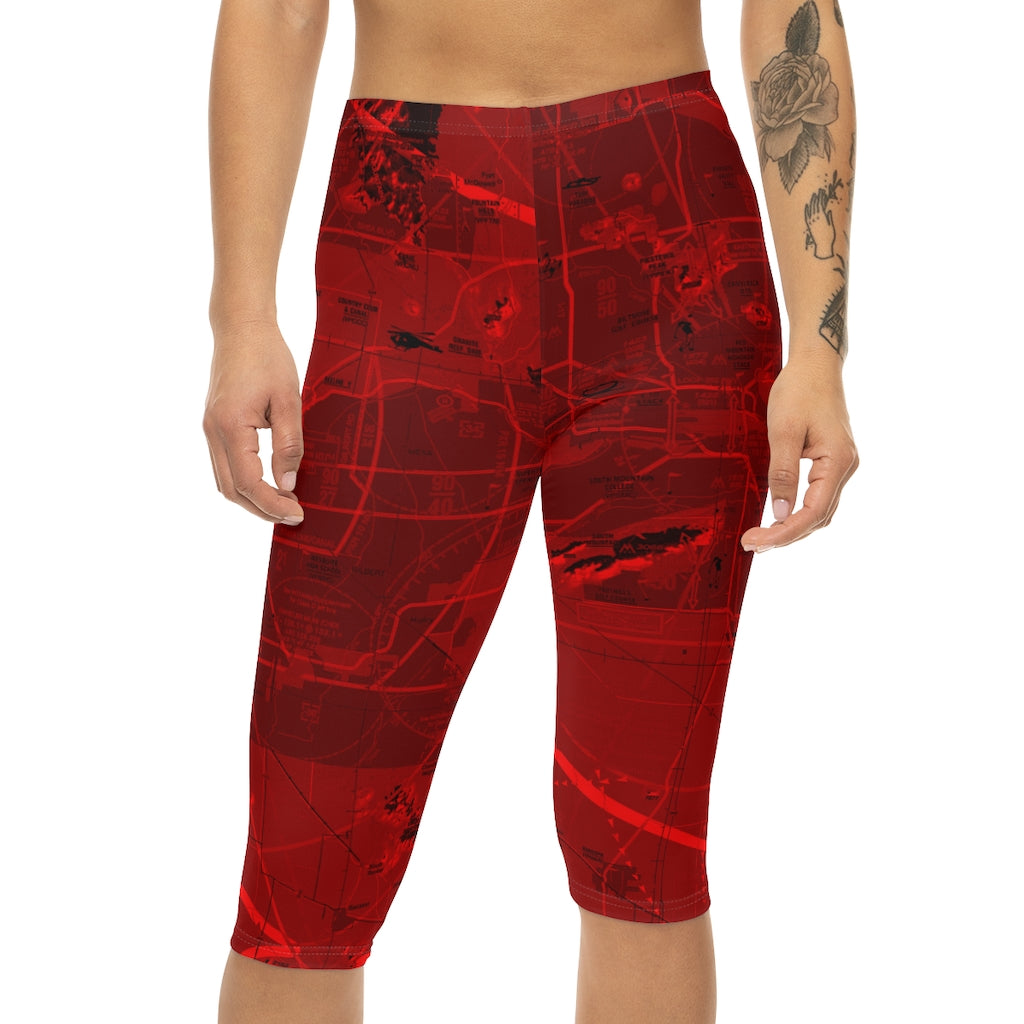 Phoenix TAC Chart capri leggings (red)