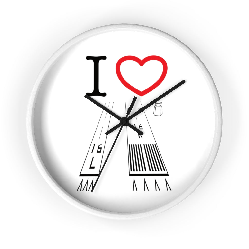 Van Nuys Airport Runways 16L - 16R wall clock (white)