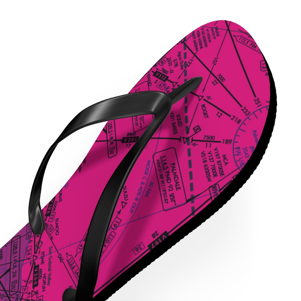 Aeronautical Chart Flip-Flops (ELUS3/pink)