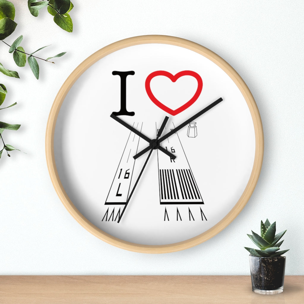 Van Nuys Airport Runways 16L - 16R wall clock (white)