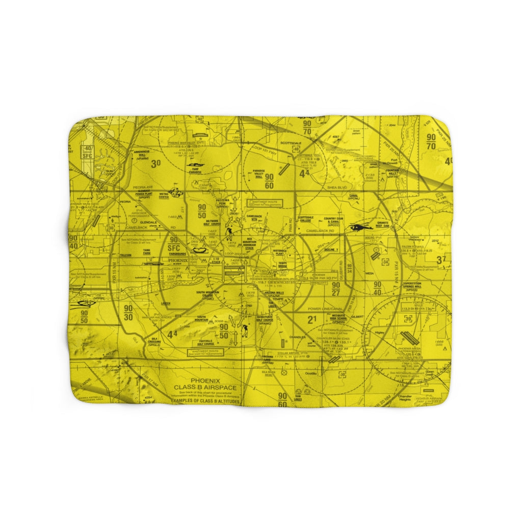 Phoenix TAC Chart sherpa fleece blanket (yellow)