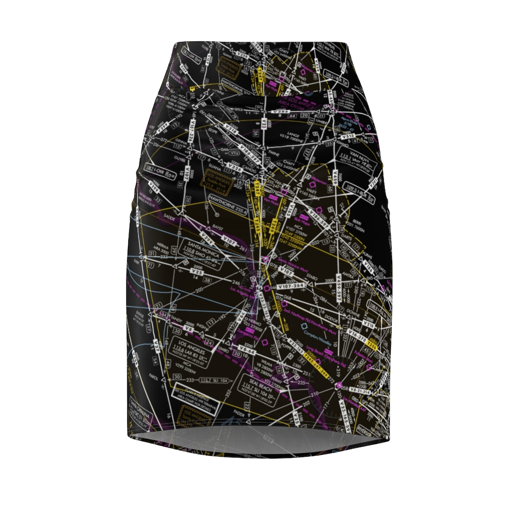 Enroute Low Altitude Chart - women's pencil skirt (invert)