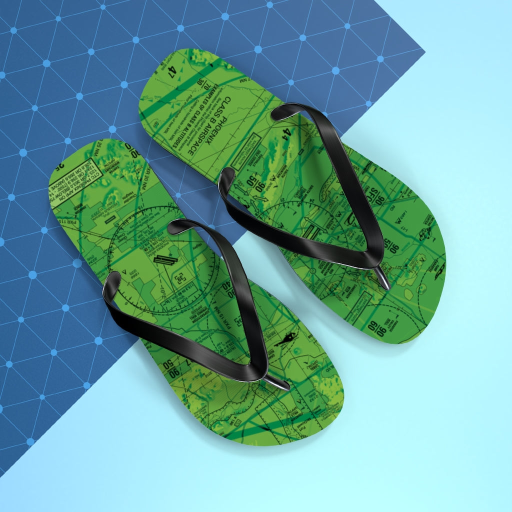 Aeronautical Chart Flip-Flops (PHX/green)