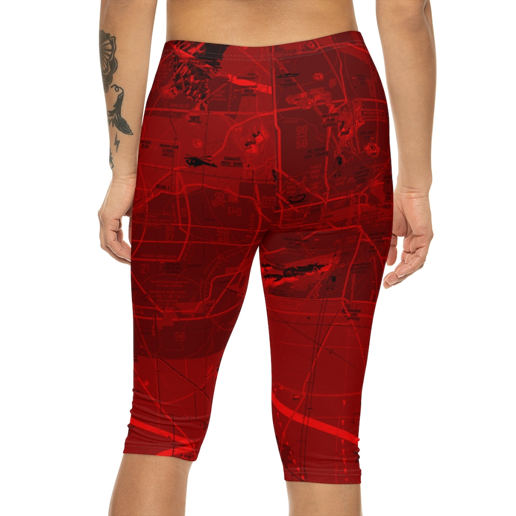 Phoenix TAC Chart capri leggings (red)
