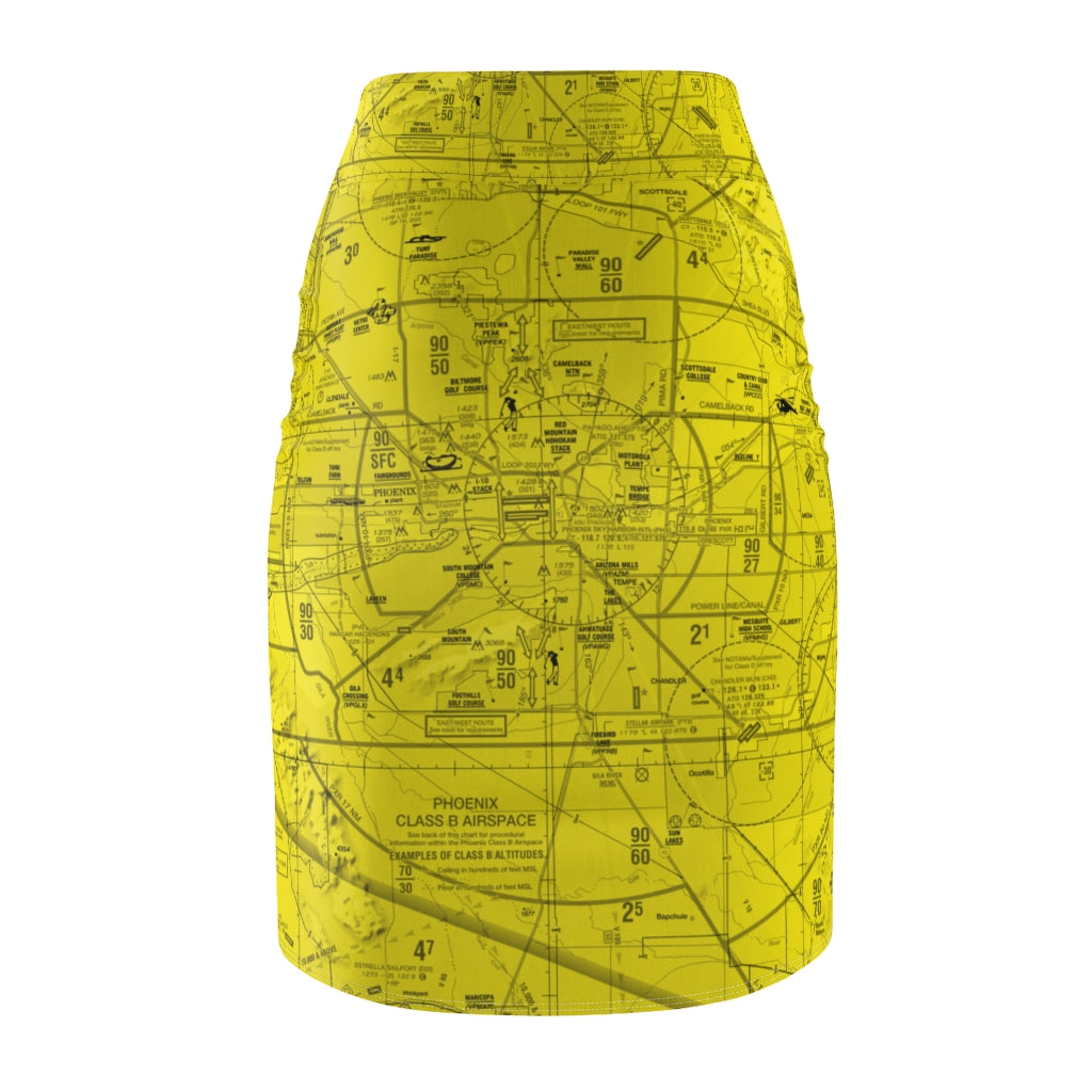 Phoenix TAC Chart - women's pencil skirt (yellow)