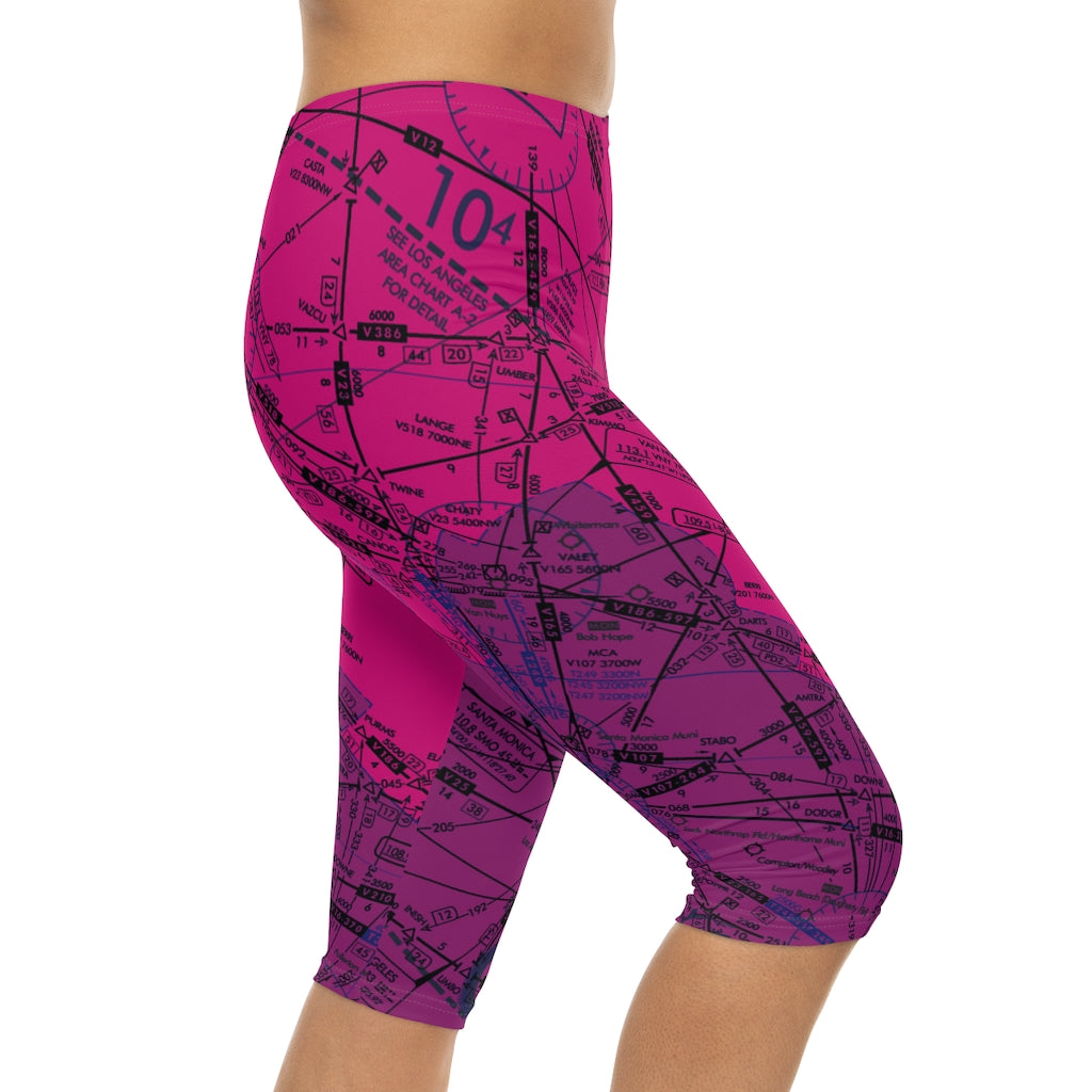 Enroute Low Altitude Chart capri leggings (ELUS3/pink)