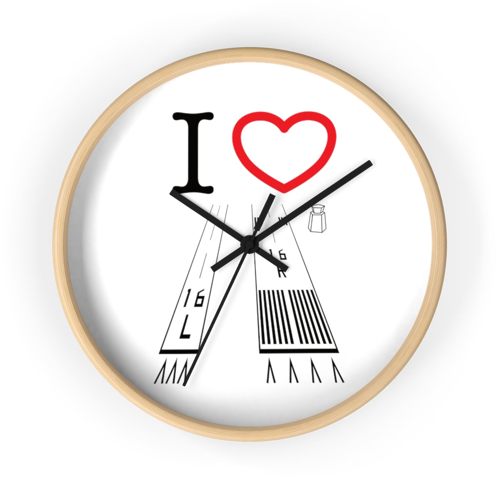 Van Nuys Airport Runways 16L - 16R wall clock (white)