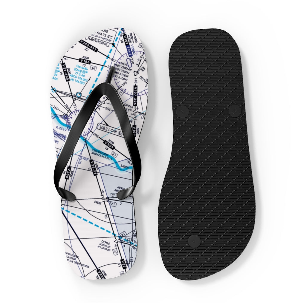Aeronautical Chart Flip-Flops (ELUS3/white)
