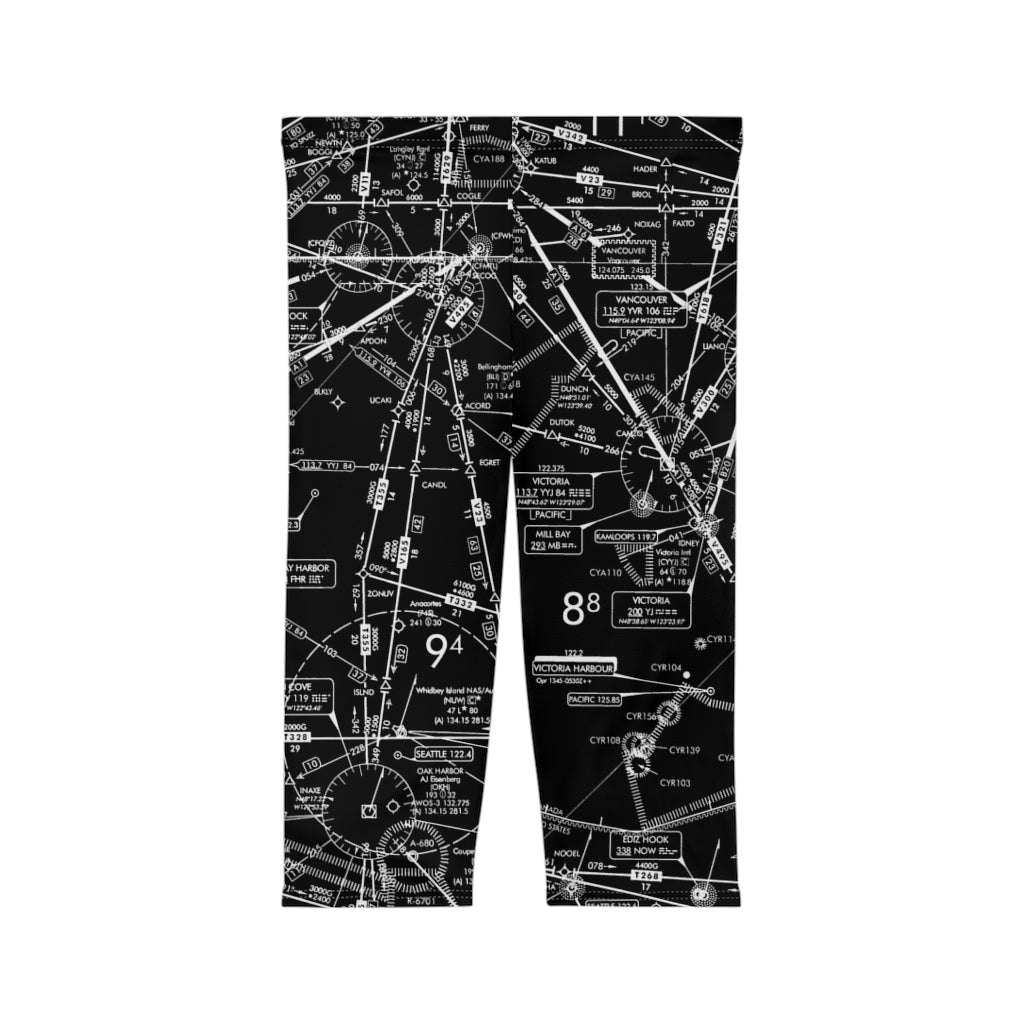 Enroute Low Altitude Chart capri leggings (black)