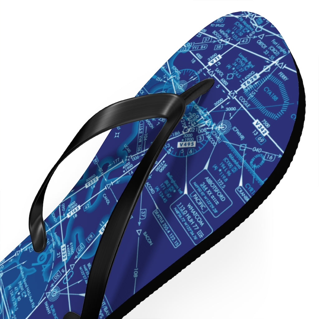 Aeronautical Chart Flip-Flops (ELUS1/blue)