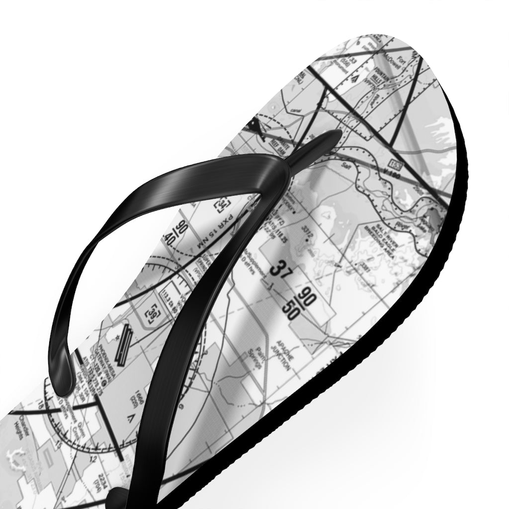 Aeronautical Chart Flip-Flops (PHX/b&w)