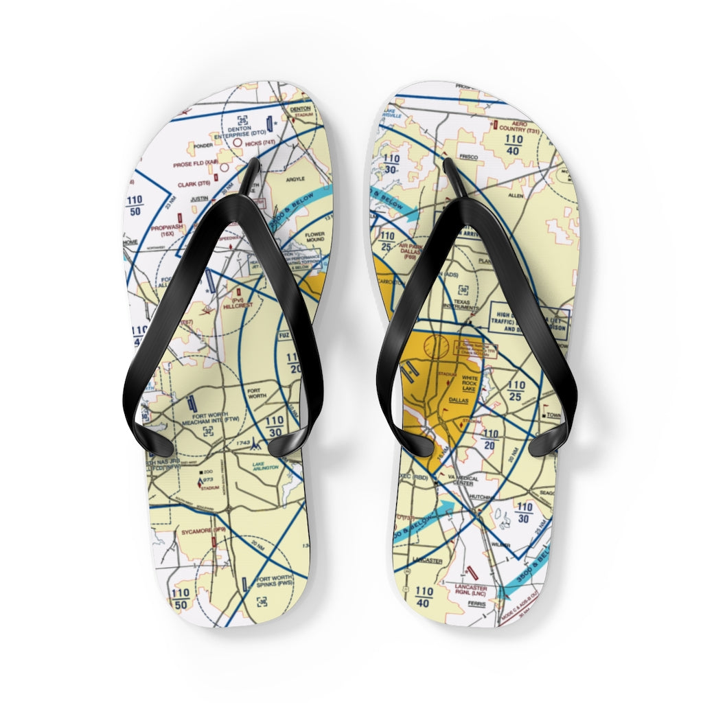 Aeronautical Chart Flip-Flops (DFW)