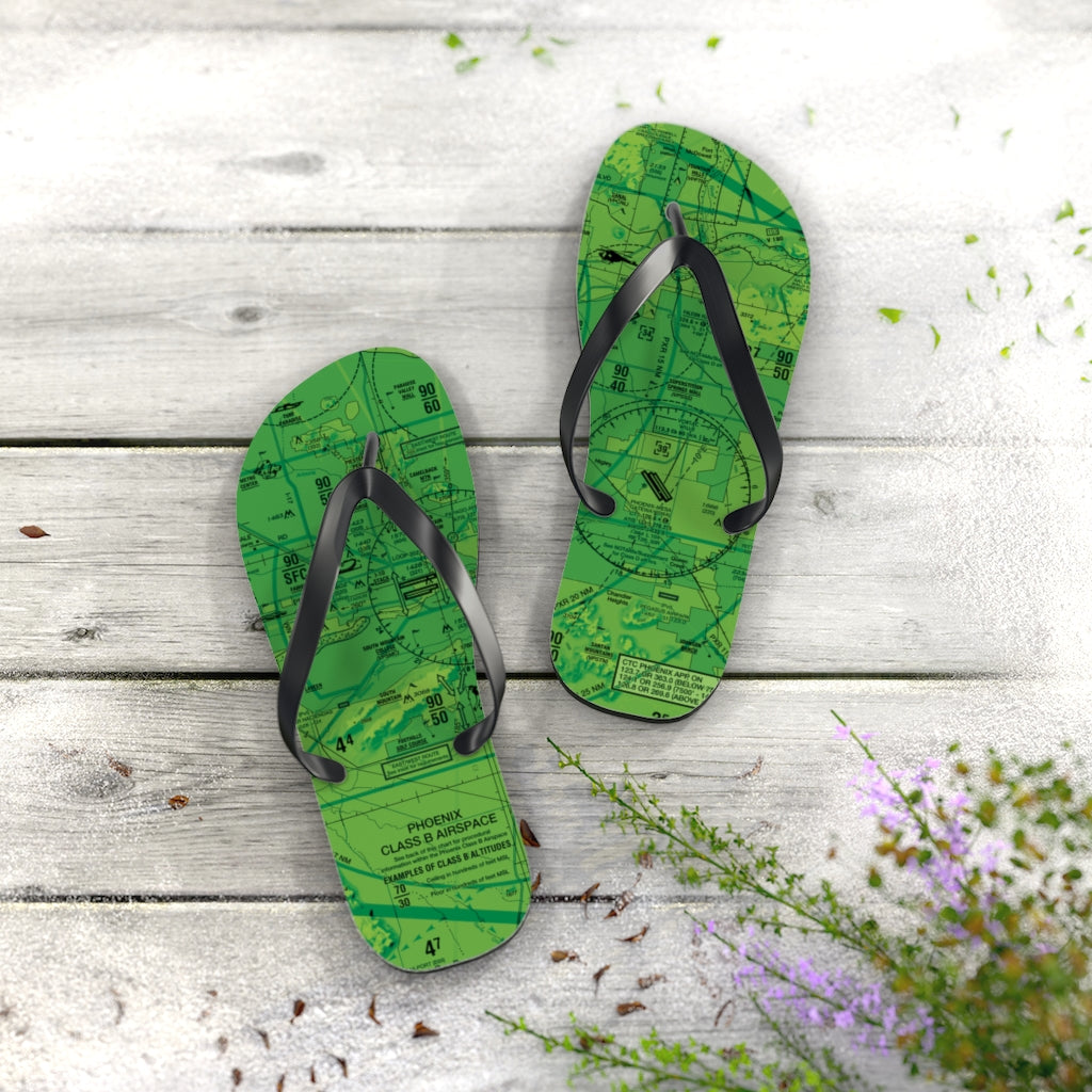 Aeronautical Chart Flip-Flops (PHX/green)