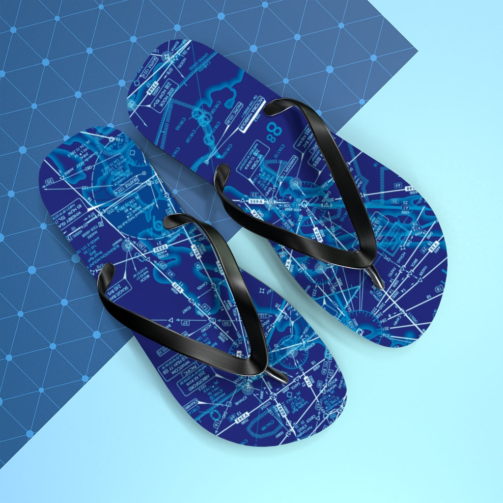 Aeronautical Chart Flip-Flops (ELUS1/blue)