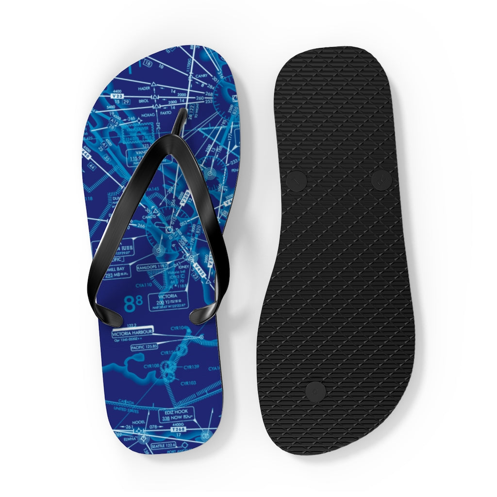 Aeronautical Chart Flip-Flops (ELUS1/blue)