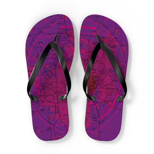 Aeronautical Chart Flip-Flops (DFW/purple)