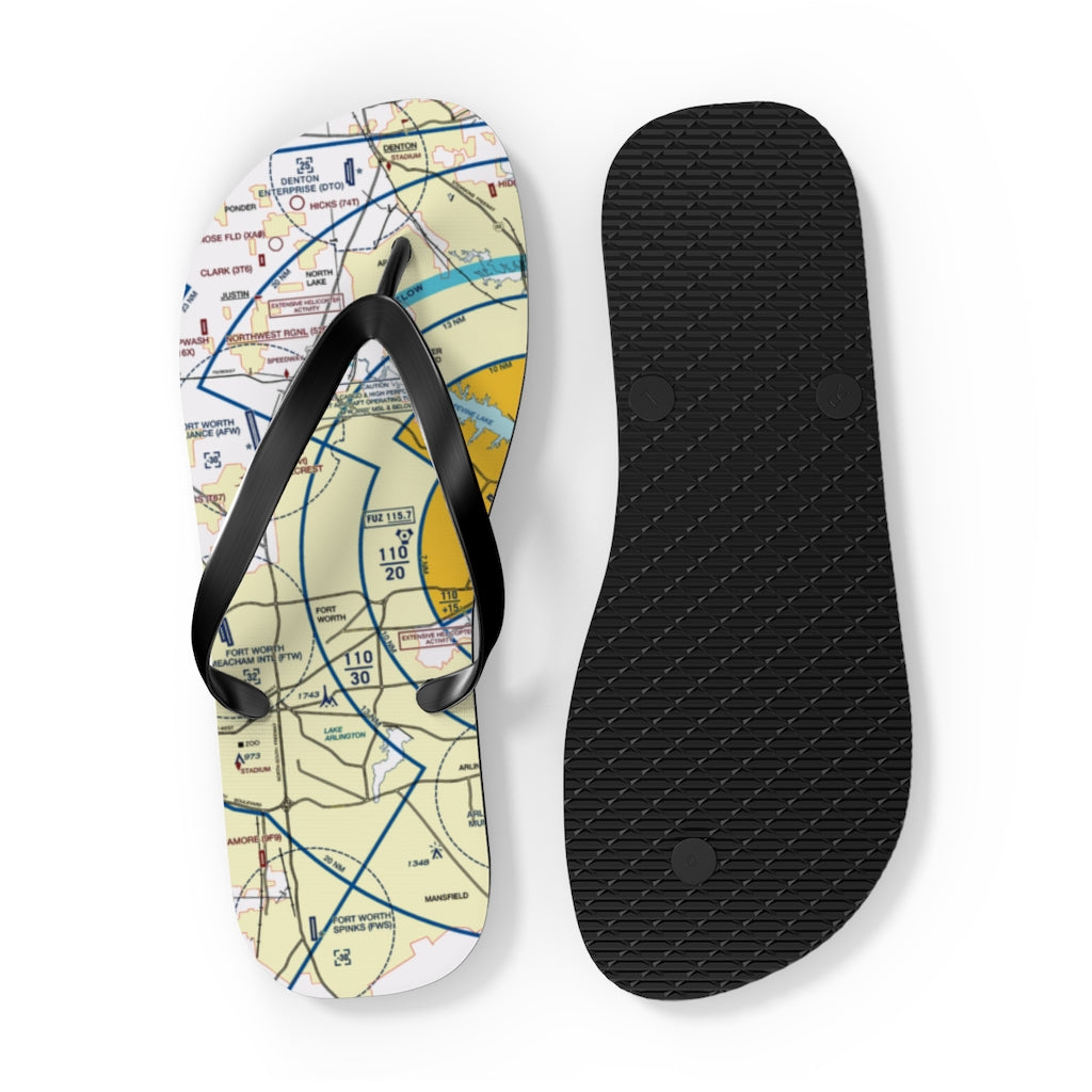 Aeronautical Chart Flip-Flops (DFW)