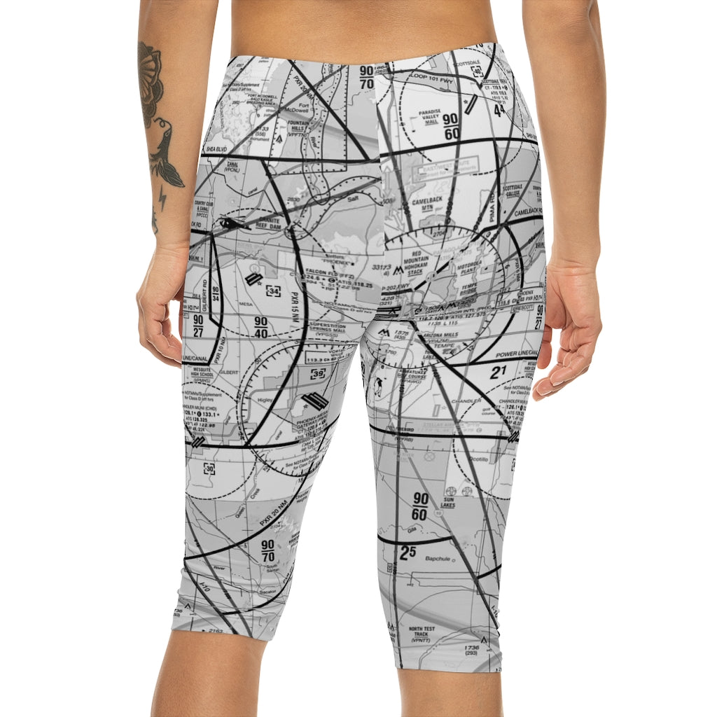 Phoenix TAC Chart capri leggings (b&w)