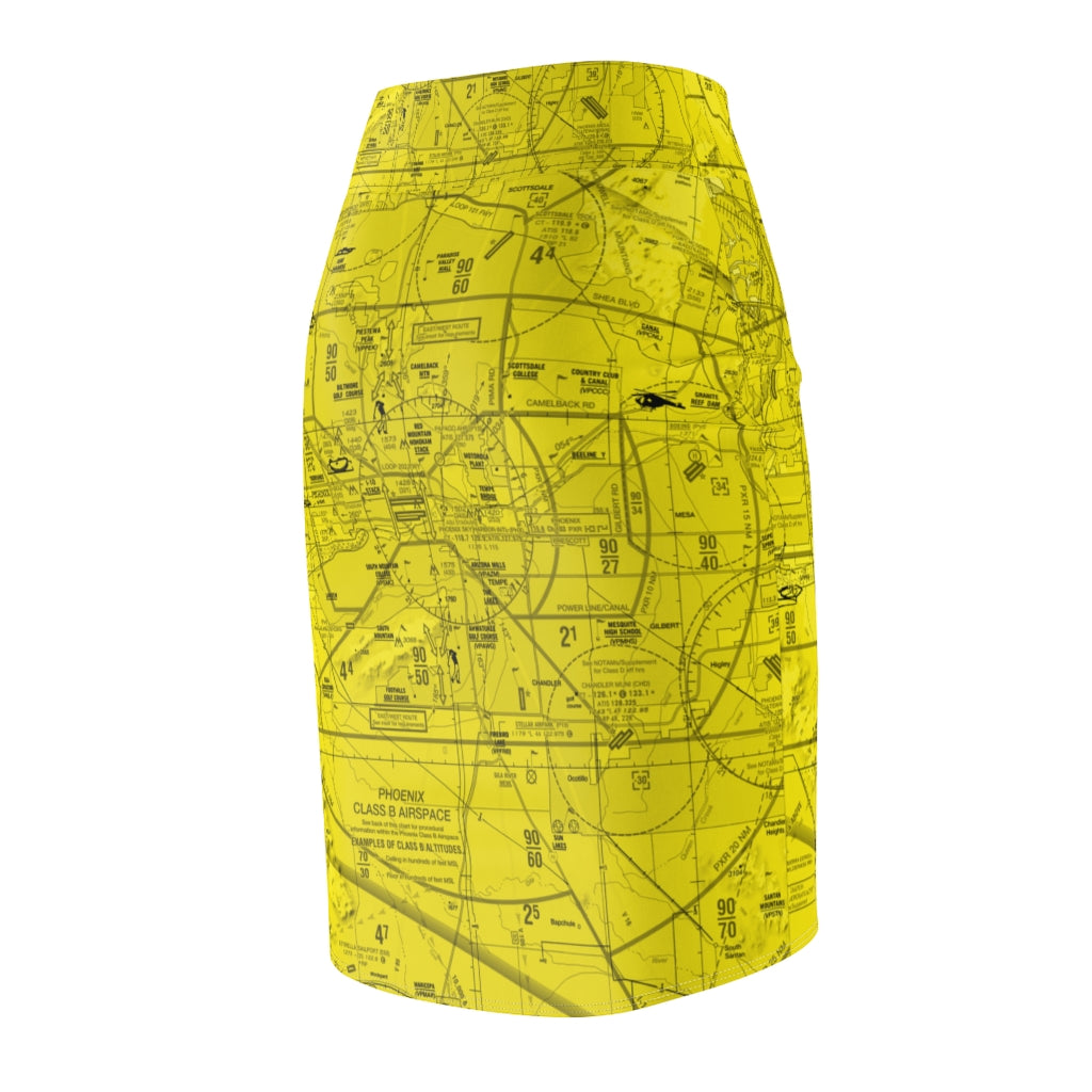 Phoenix TAC Chart - women's pencil skirt (yellow)
