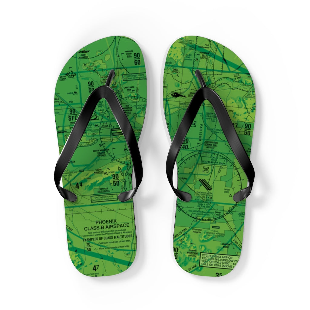 Aeronautical Chart Flip-Flops (PHX/green)