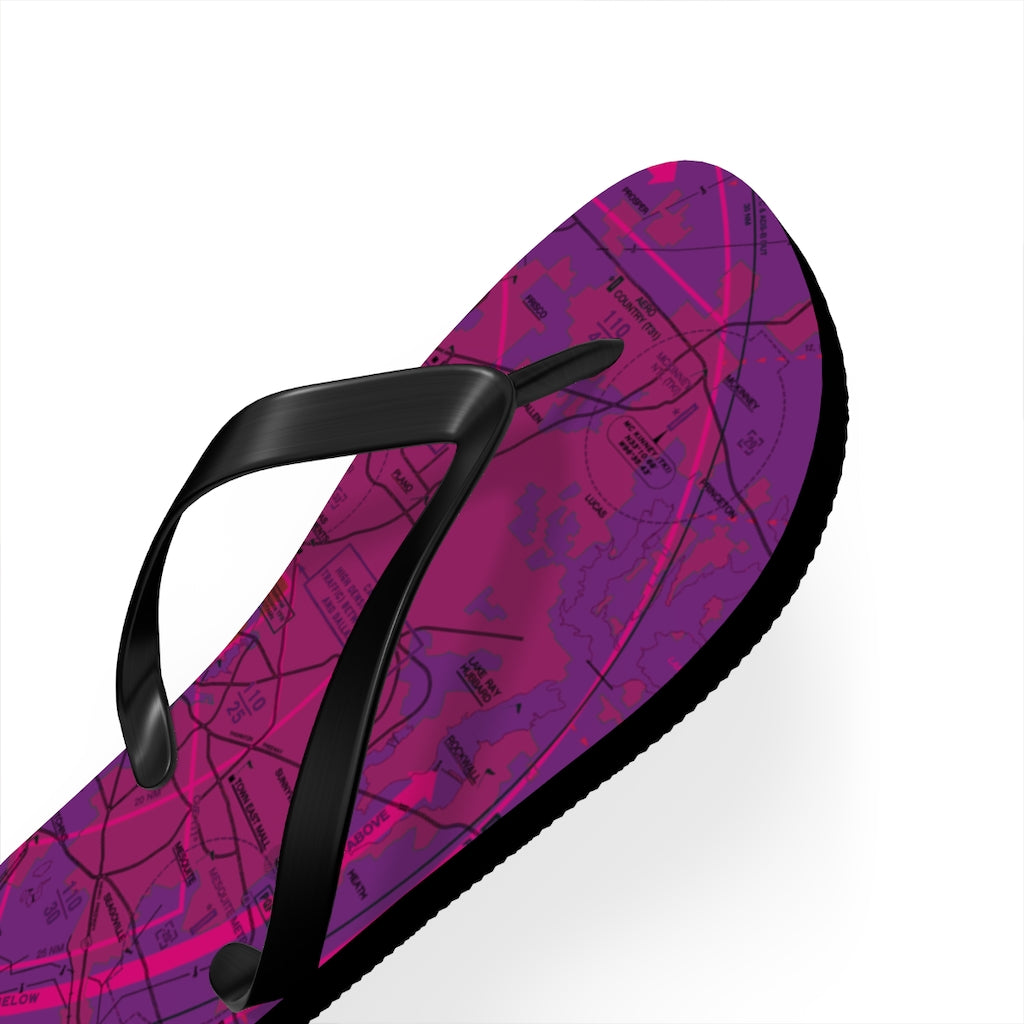 Aeronautical Chart Flip-Flops (DFW/purple)