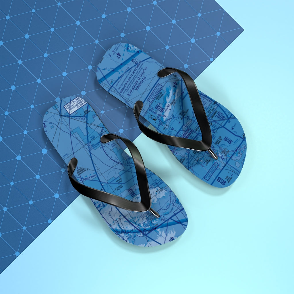 Aeronautical Chart Flip-Flops (PHX/blue)