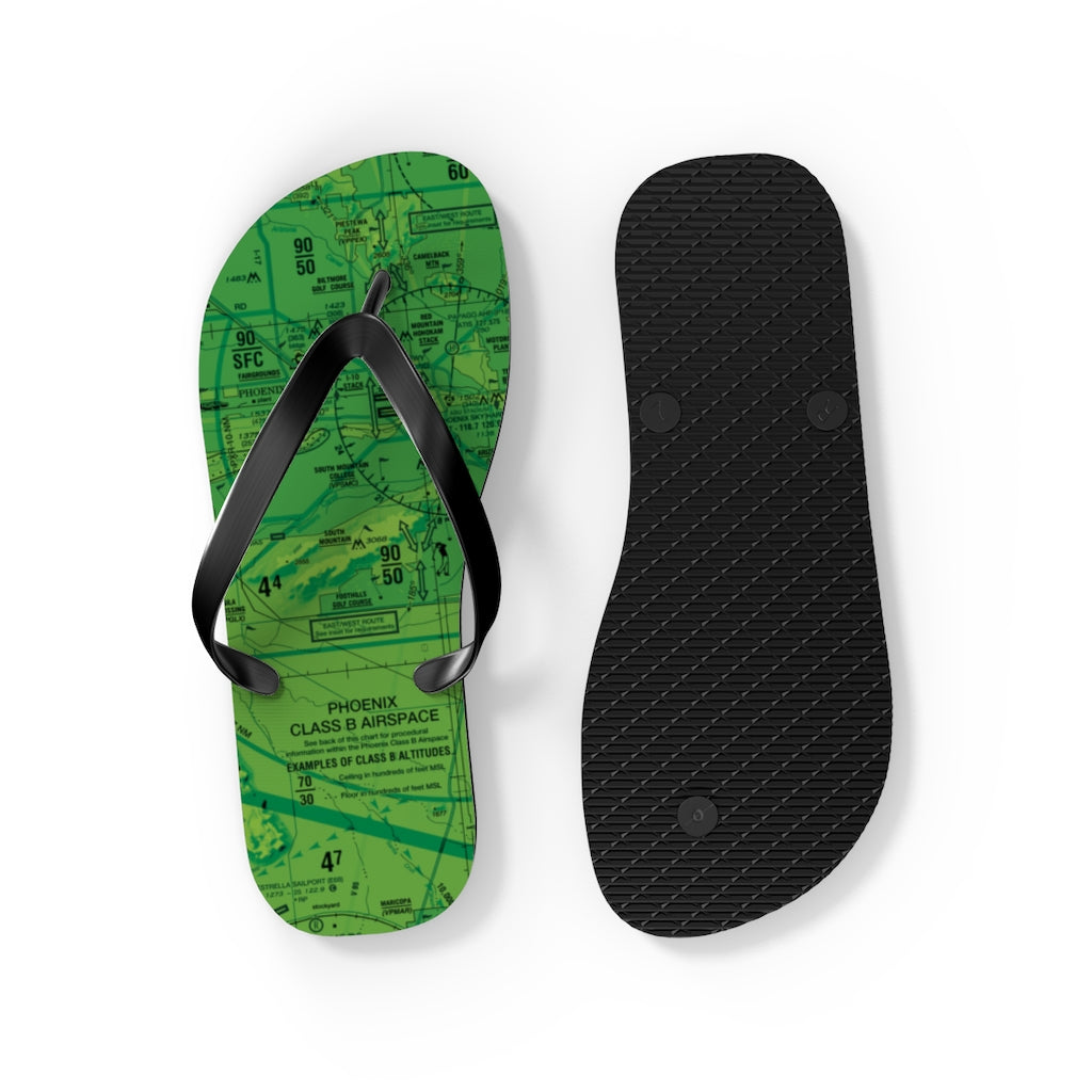 Aeronautical Chart Flip-Flops (PHX/green)