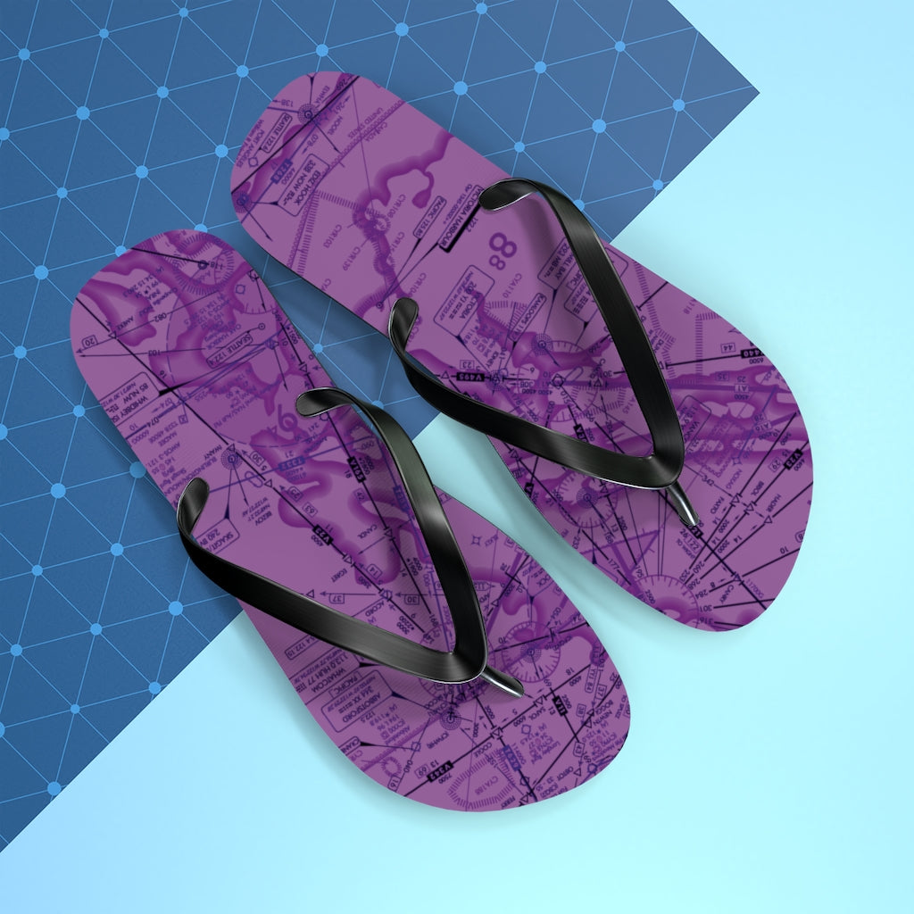 Aeronautical Chart Flip-Flops (ELUS1/purple)