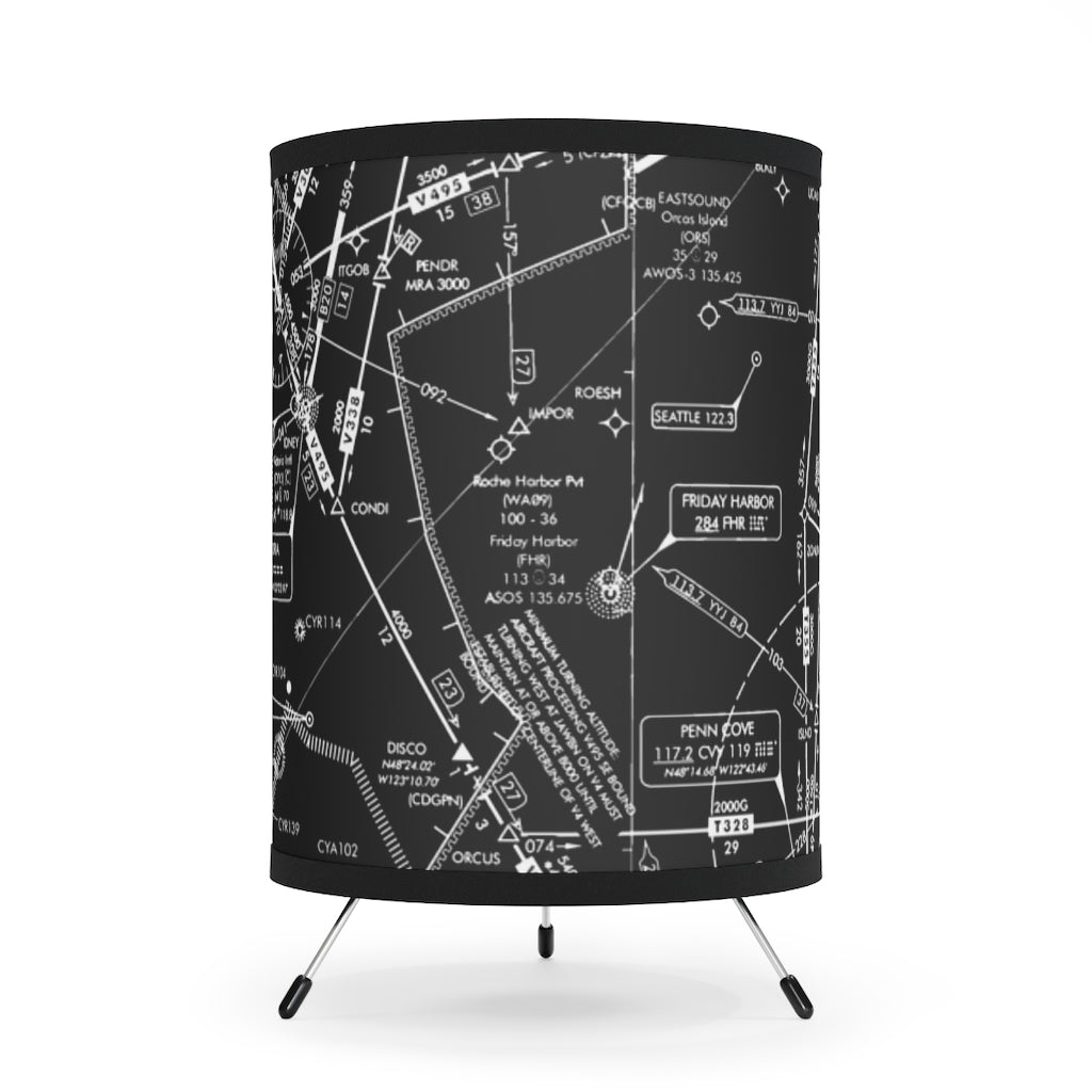 Enroute Low Altitude Chart (black) - Tripod Lamp