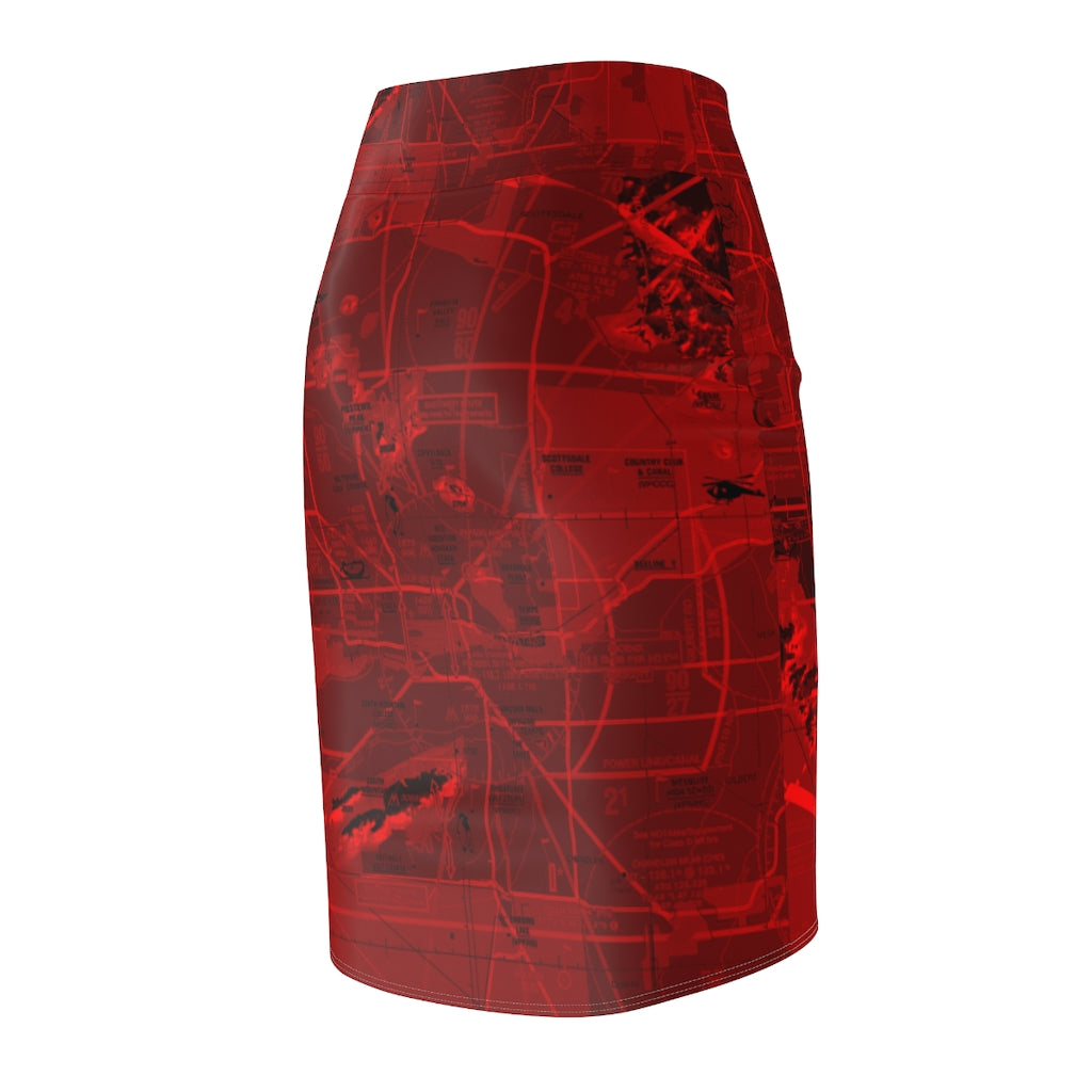 Phoenix TAC Chart - women's pencil skirt (red)