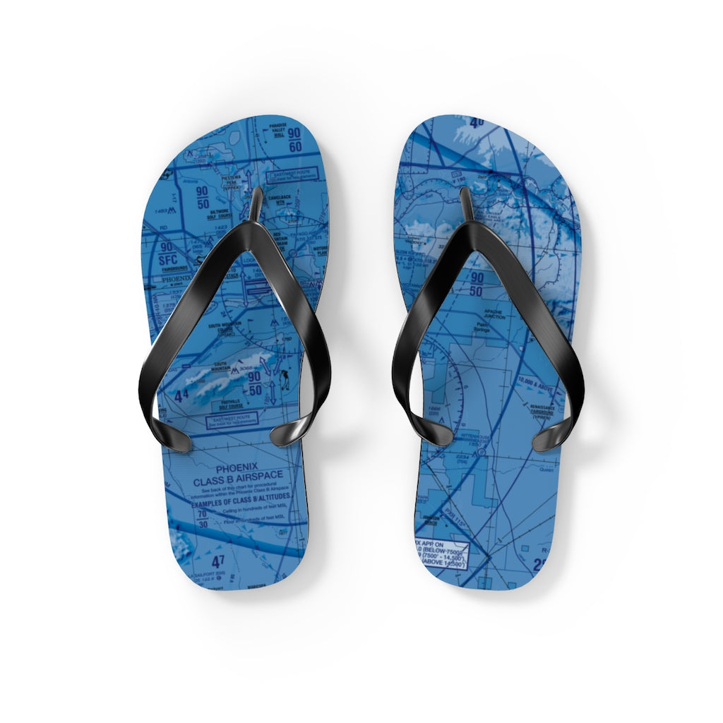 Aeronautical Chart Flip-Flops (PHX/blue)