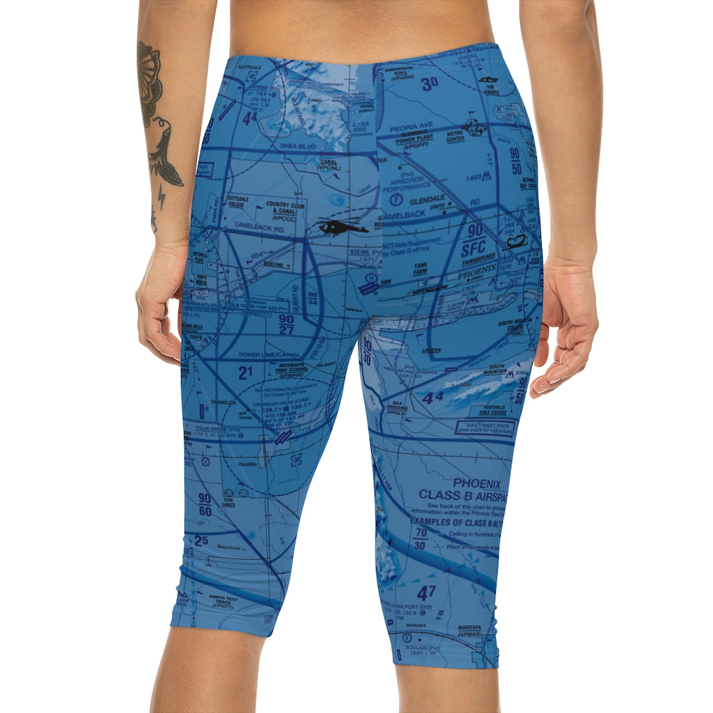 Phoenix TAC Chart capri leggings (blue)