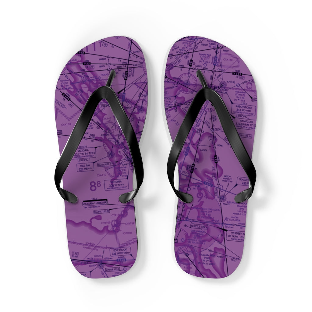 Aeronautical Chart Flip-Flops (ELUS1/purple)