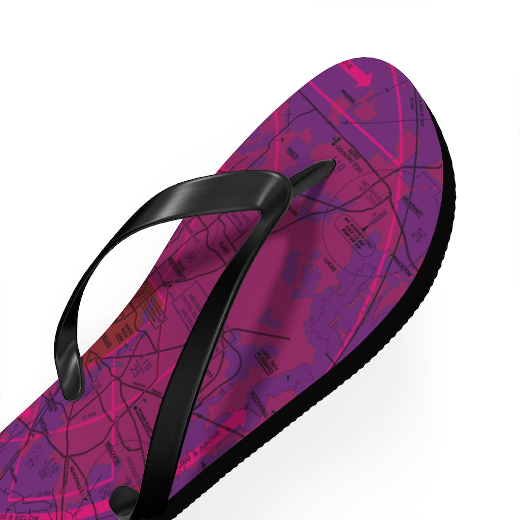 Aeronautical Chart Flip-Flops (DFW/purple)