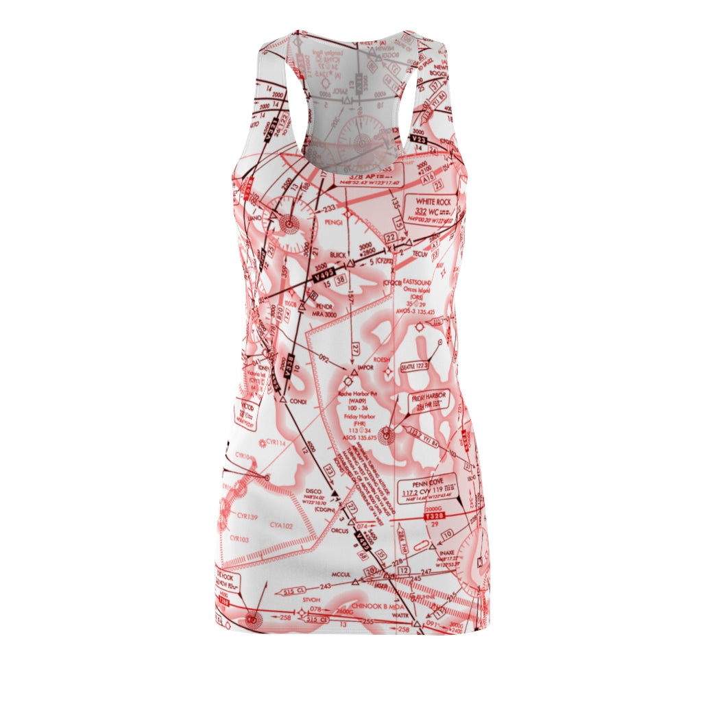 Enroute Low Altitude Chart - Racerback Dress (red&white)