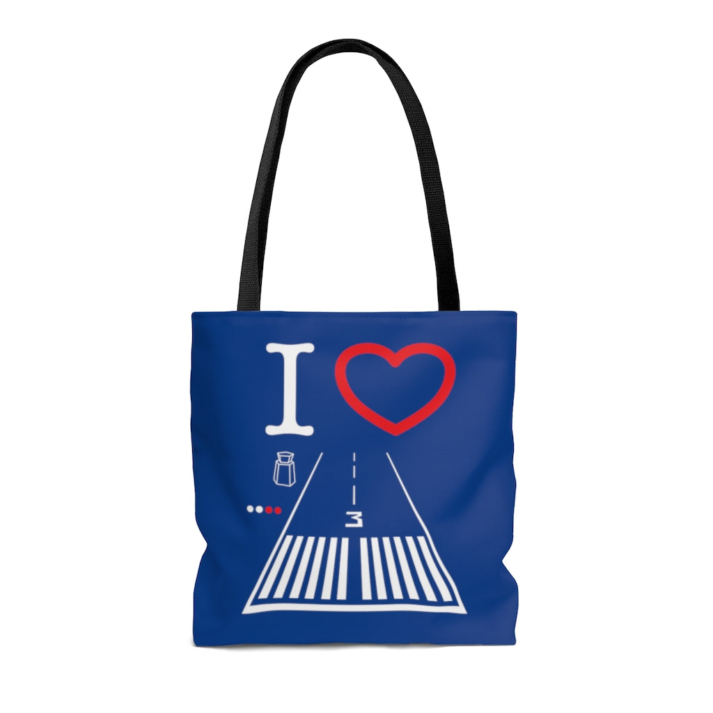 Santa Monica Airport Runway 21 / 3 - tote bag (blue)
