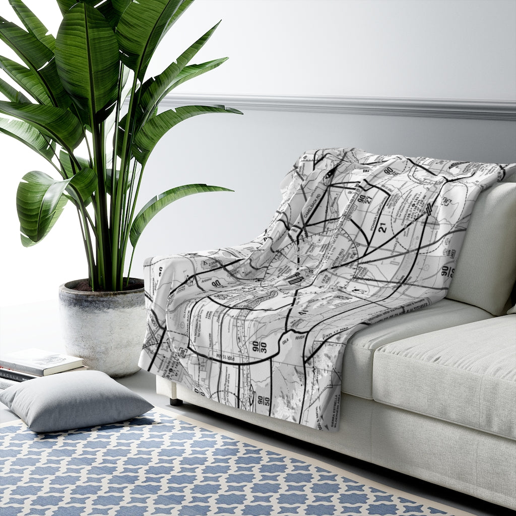 Phoenix TAC Chart sherpa fleece blanket (b&w)