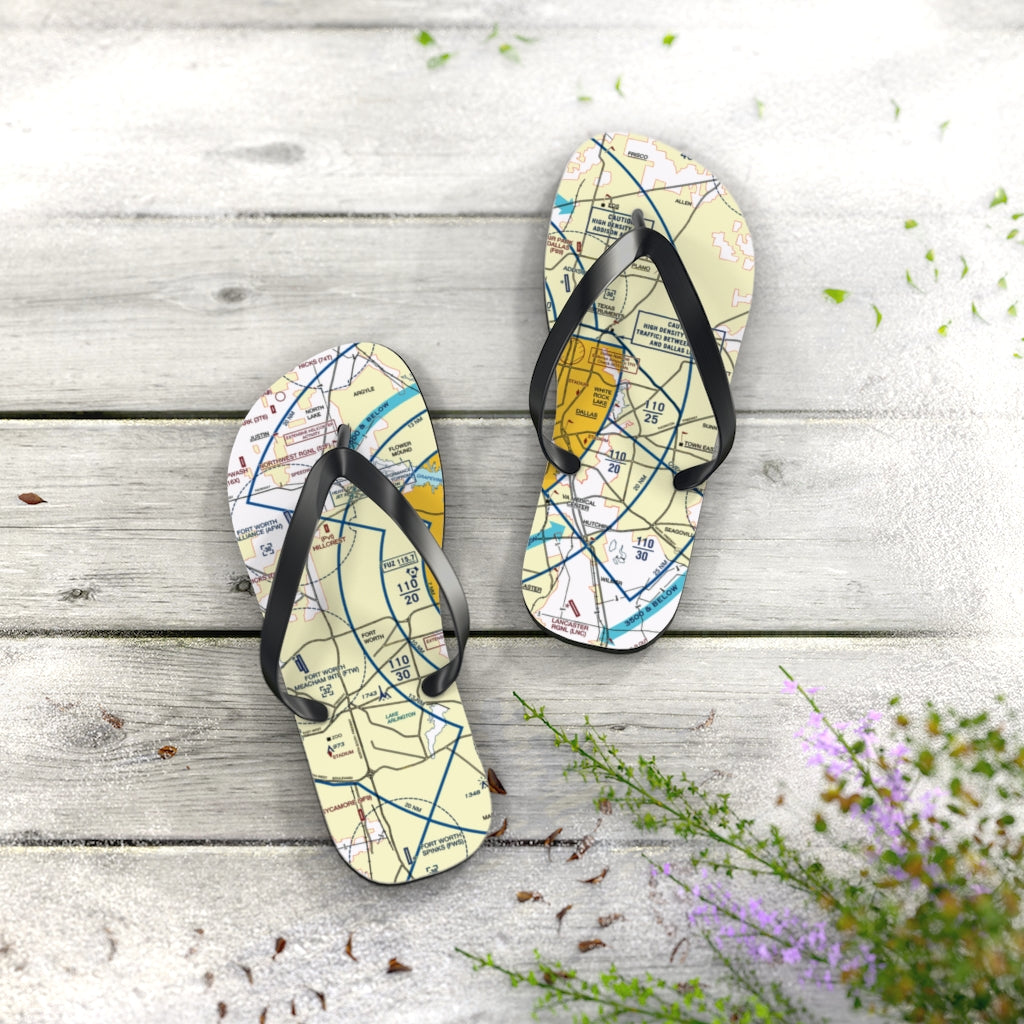 Aeronautical Chart Flip-Flops (DFW)