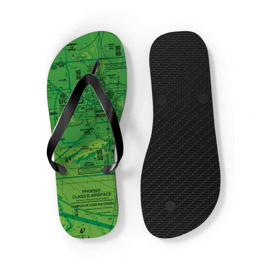 Aeronautical Chart Flip-Flops (PHX/green)