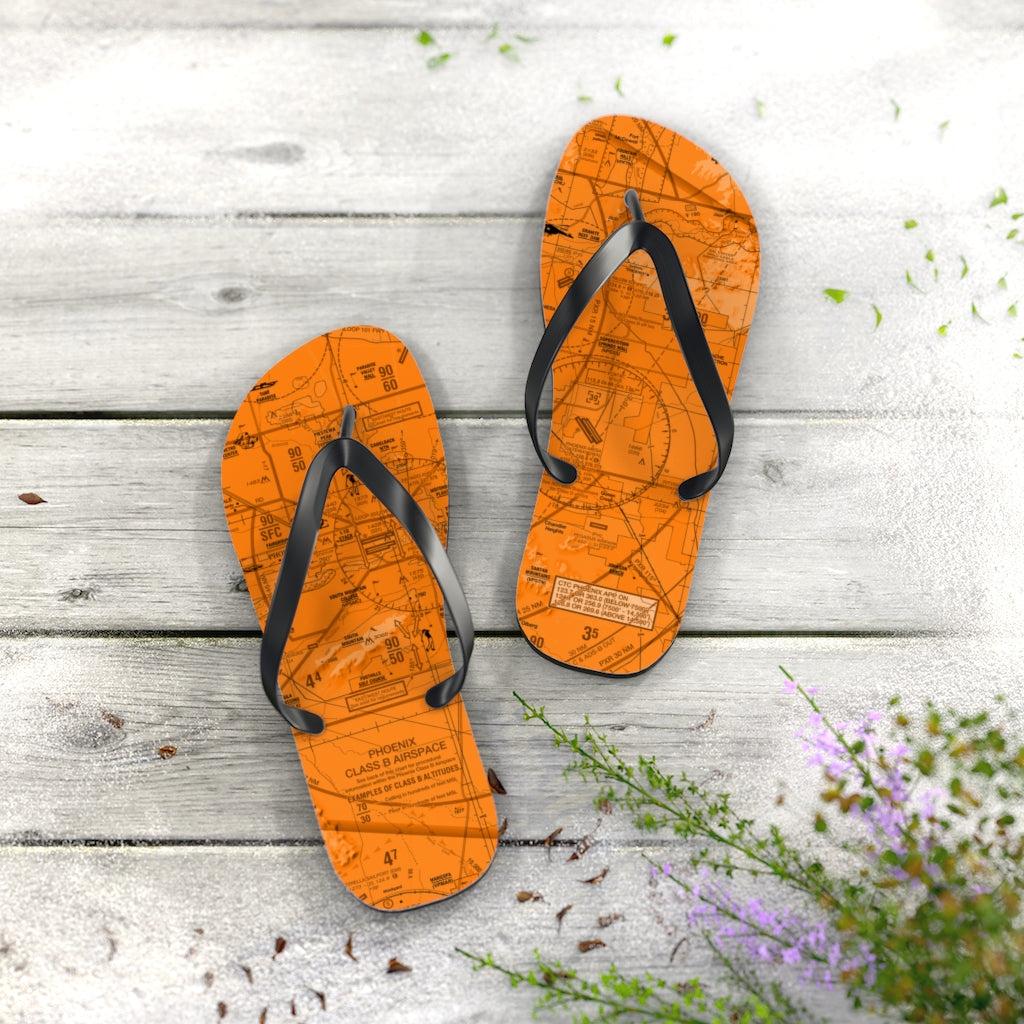 Aeronautical Chart Flip-Flops (PHX/orange)