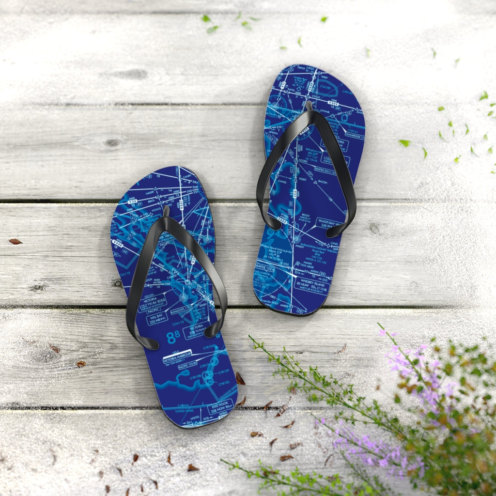 Aeronautical Chart Flip-Flops (ELUS1/blue)