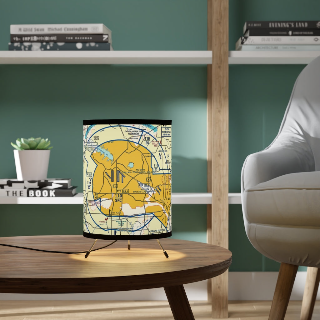 Dallas - Ft. Worth Flyway Chart - Tripod Lamp