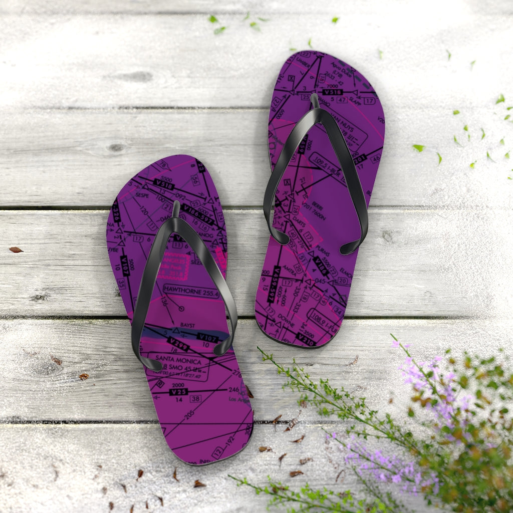 Aeronautical Chart Flip-Flops (ELUS3/purple)