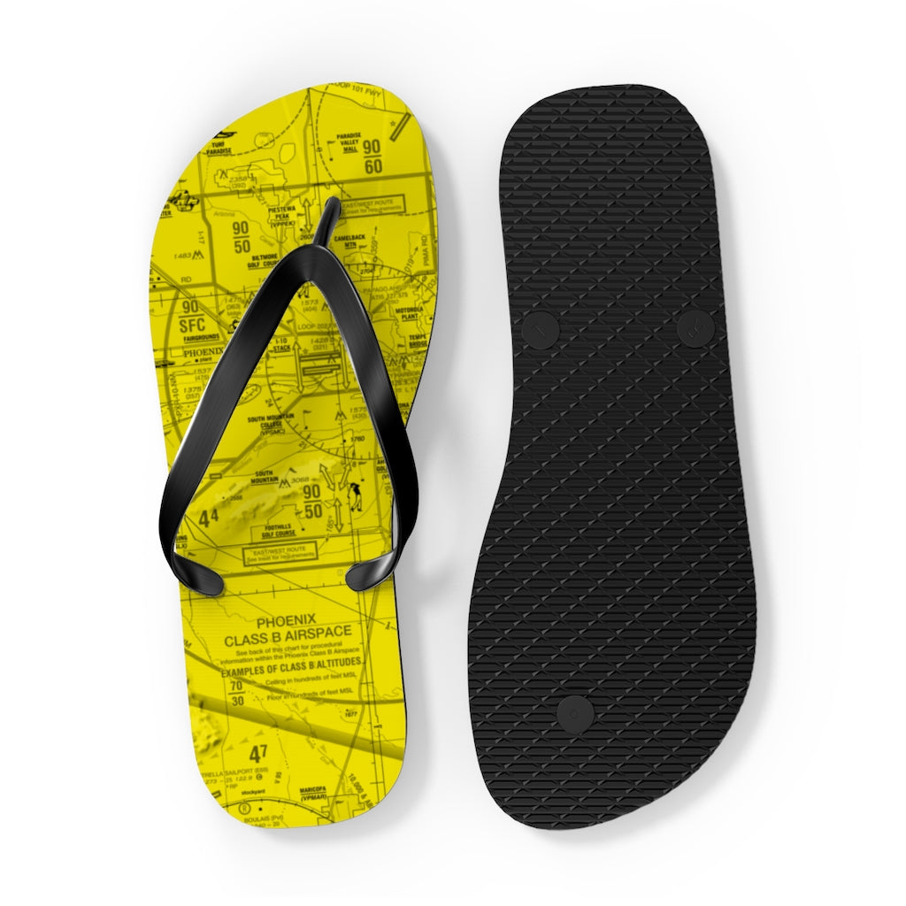 Aeronautical Chart Flip-Flops (PHX/yellow)