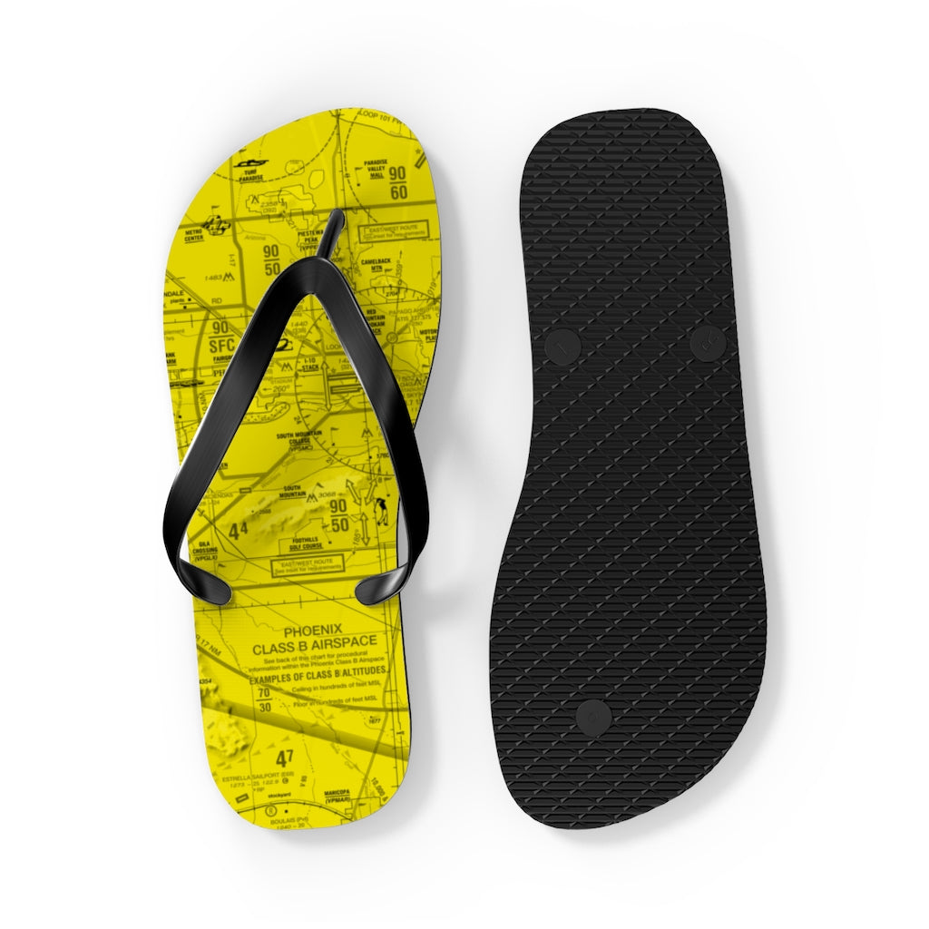Aeronautical Chart Flip-Flops (PHX/yellow)