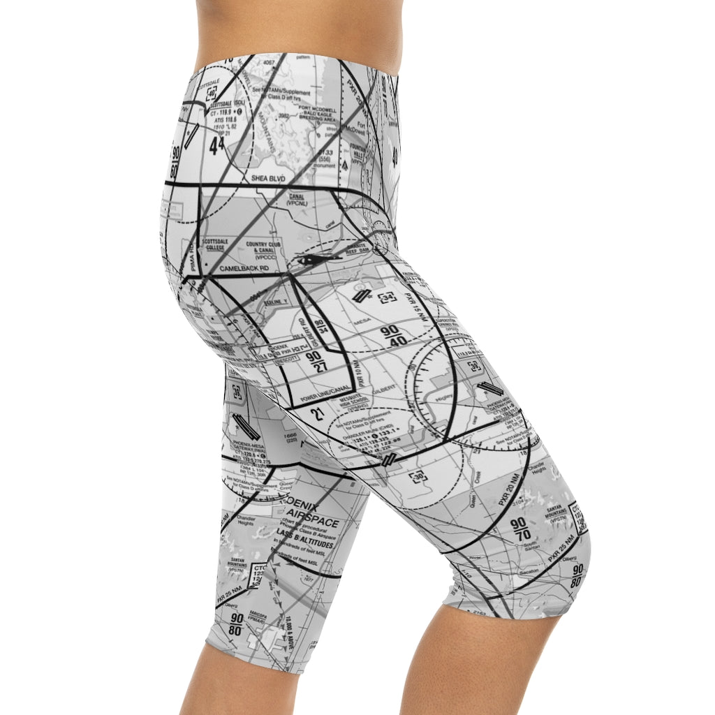 Phoenix TAC Chart capri leggings (b&w)