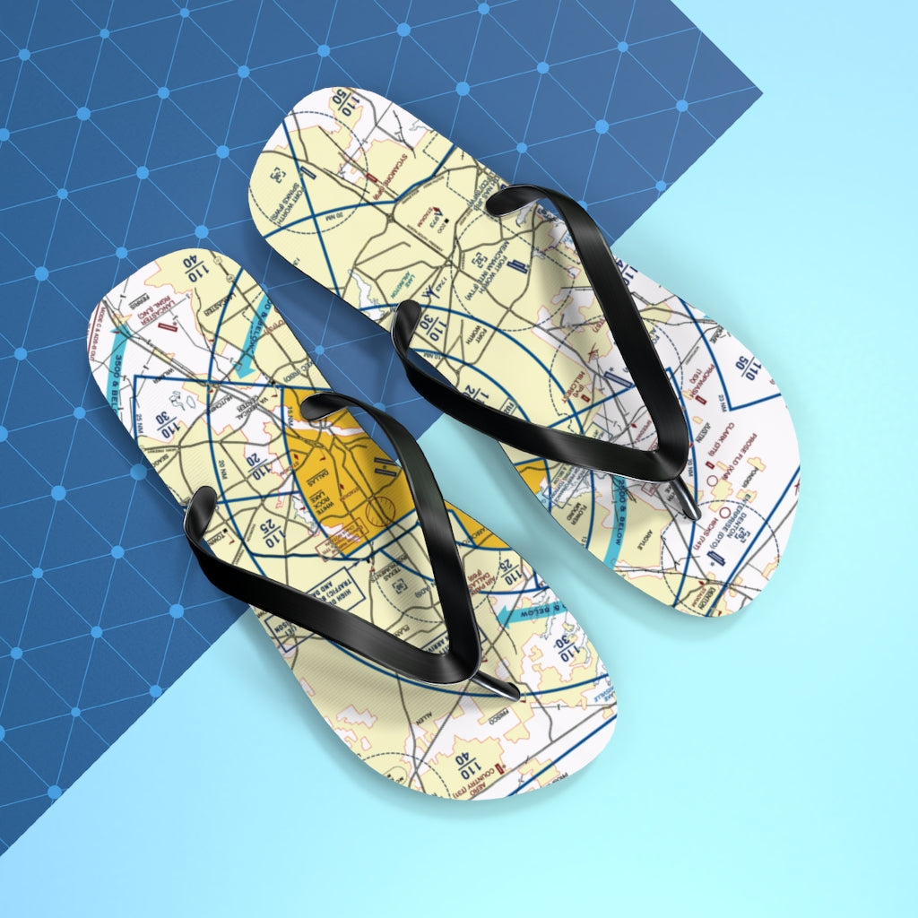 Aeronautical Chart Flip-Flops (DFW)